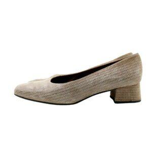 Stuart Weitzman Brown Patterned Soft Leather 1.5" Block Heel Pumps - 9